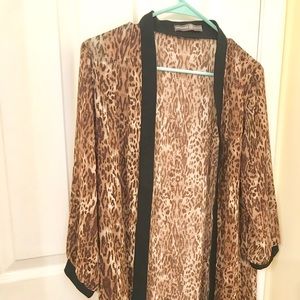 Leopard print duster/kimono